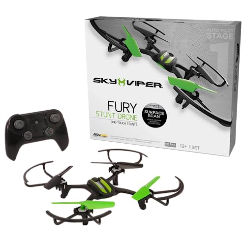 Giochi Preziosi Sky Viper Stunt Drone Radiocomandato per Bambini 12 Anni+, Funzione Stunt per Acrobazie e Surface Scan per Mantenimento di Quota, Ricarica USB, Ideale per Principianti e Professionisti