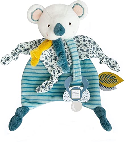 Doudou et Compagnie Doudou cravatta ciuccio Yoca le Koala 20 cm Bianco e Blu