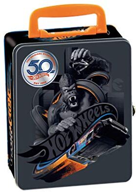 Klein Valigetta di raccolta Hot Wheels Valigetta in metallo che può contenere fino a 50 auto Pratiche suddivisioni Giocattolo per bambini a partire dai 3 anni