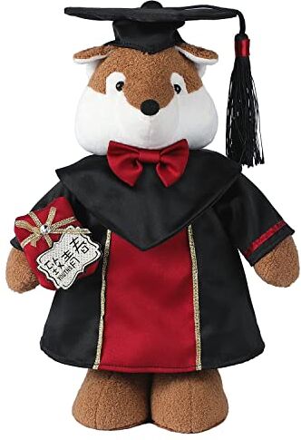 Generic Bambola da spingere per laurea, statuetta giocattolo per celebrazioni, orso, volpe, bradipo, idea regalo per studenti (volpe)