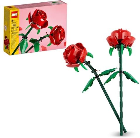 Lego Creator Rose Set di Fiori Finti Compatibile con Bouquet di Fiori Artificiali, Decorazione per Casa, Idee Regali Donna, Uomo, Lei, Lui, Festa della Mamma, Accessori Camera da Letto