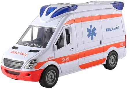 Generic Giocattoli Per Ambulanze Per Bambini Giocattolo Ambulanza   Macchinina Ambulanza   Ambulanza Pronto Soccorso Con Luci E Suoni E Porte Aperte In Scala   Giocattoli Educativi Per Bambini, 27x10x14CM