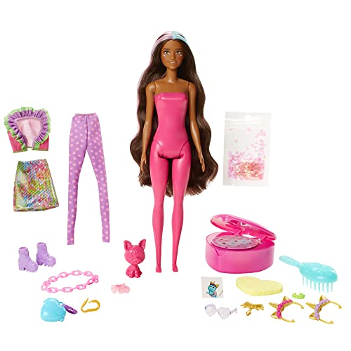 Barbie Serie Unicorno con Bambola e 25 Sorprese fra Cui Cucciolo e Accessori, Giocattolo per Bambini 3+Anni,