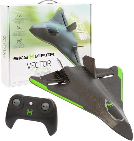 Giochi Preziosi Vector Stunt Jet, Aereo RC Telecomandato per Bambini, Velocità 50Kmh, Acrobazie con Pulsante Stunt, Struttura Resistente agli Urti, Ricaricabile via USB