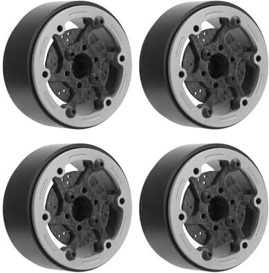 Generic Accessori RC per Mozzo Ruota in Lega di Alluminio, Diametro 2,3 Pollici 4 Pezzi Mozzo Ruota per Auto RC Spessore 1,0 Pollici Diametro Esagonale 0,5 Pollici per SCX10 RR10 (GREY)