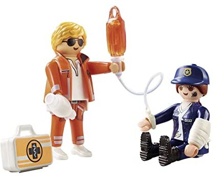 Playmobil Duo Pack  Dottore e poliziotta Giocattolo per Bambini dai 4 Anni