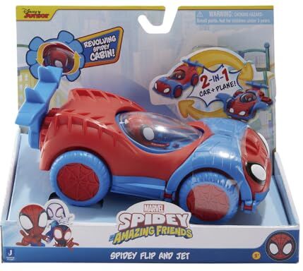 Spidey and his Amazing Friends Spidey e i suoi super amici,  Flip & Jet, giocattolo Spider-Man, giocattolo a partire dai 3 anni