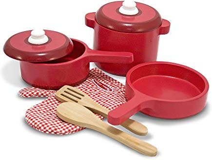 Melissa & Doug - Set di Accessori per Cucina in Legno, Giochi in Legno per Bambini, Giocattoli Montessori I Giocattoli di ruolo, Regalo per Bambina e Bambino dai 3 4 5 6 7 Anni