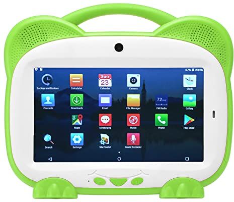 Haofy Tablet Touch per Bambini, Spina Europea da 4 GB 32 GB 100-240 V 7 Pollici 1960x1080 IPS WiFi Supporto Tablet per Bambini per 10.0 per la Lettura (Verde)