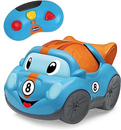 Chicco Rolly Coupé RC, Macchina Telecomandata, con Remote Controller, Tecnologia Rotante, 3 Pulsanti Interattivi e Direzionali, Clacson e Più di 20 Suoni e Melodie, Giochi Bambini 18 Mesi 4 Anni