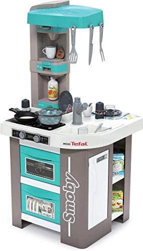 Smoby Cucina Studio Bubble Azzurra, 7600, 3 Anni, con Magico Effetto Acqua Che Bolle, 26 Accessori Inclusi, Altezza 50,5 Cm