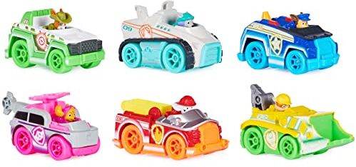 Paw Patrol , Confezione Regalo Macchinine Die-Cast Neon, 6 Veicoli Metallo in Scala 1:55 Inclusi, Giochi Bambini dai 3 Anni in su