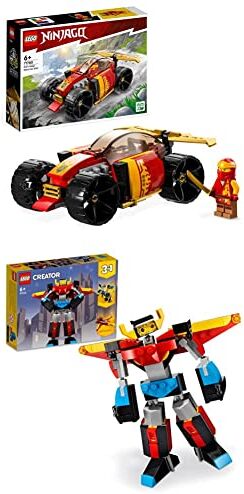 Lego 71780 NINJAGO Auto da Corsa Ninja di Kai EVOLUTION, Set 2in1 con Macchina Giocattolo & 31124 Creator 3 in 1 Super Robot, Set di Costruzioni in Mattoncini