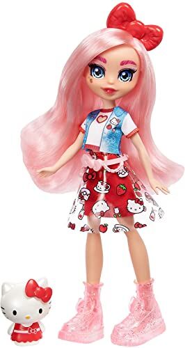 Mattel Hello Kitty Bambola e Personaggio Éclair con Abiti e Accessori Trendy, Giocattolo per Bambini 3+Anni,