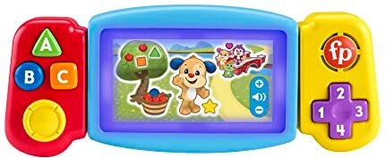 Fisher Price Console Gira e Impara, videogioco finto per bambini ai primi passi, con luci, suoni e canzoni educative,giocattolo per bambini 9 36 Mesi, Edizione: Tedesco,