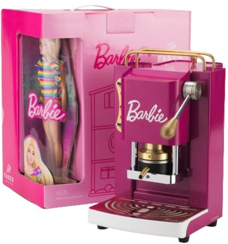 FABER COFFEE MACHINES Pro mini deluxe   BARBIE EDITION   Macchina caffe a cialde ese 44mm   Pressacialda in ottone   con Bambola