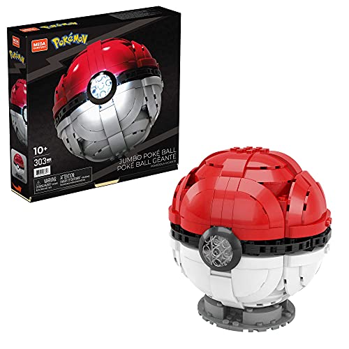 Mega Construx- Set da Costruzione Pokémon Poké Ball Gigante con Luci, Giocattolo per Bambini 8+Anni,  [Esclusivo Amazon]