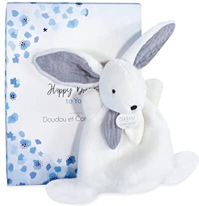 Doudou et Compagnie Mini Doudou coniglio Happy Glossy Grigio 17 cm HAPPY DOUDOU