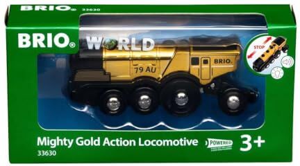 Brio Grande Locomotiva Dorata con Azioni, Treni, Vagoni, Veicoli di  Wolrd, Età Raccomandata 3+, Gioco per Bambini, ‎33630