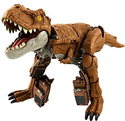 Mattel Jurassic World Fierce Changers Dinosauri Insegui e Ruggisci Trasformabili 2 in 1, da T-Rex a veicolo fuoristrada in 28 passaggi, giocattolo per bambini, 8+ anni,