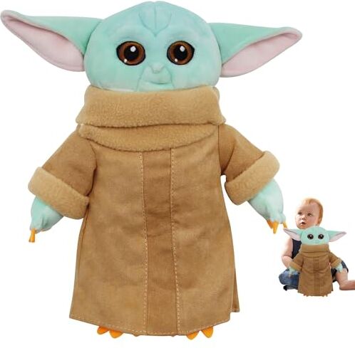 YISKY Peluche Yoda, Peluche di Grogu, Peluche della serie Star Wars, Baby Yoda Peluche, Yoda Giocattoli di Peluche, Peluche Star Wars,peluche di Grogu con la classica veste e dettagli del viso ricamati (C)