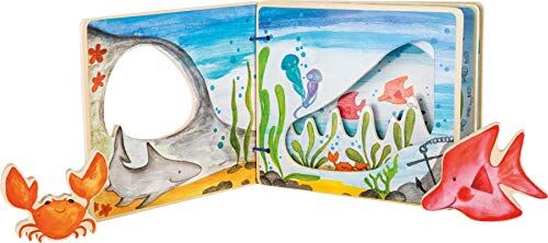 Small Foot - Libro Illustrato interattivo per Bambini Mondo Sottomarino, con Animali mobili Giocattoli, Multicolore,