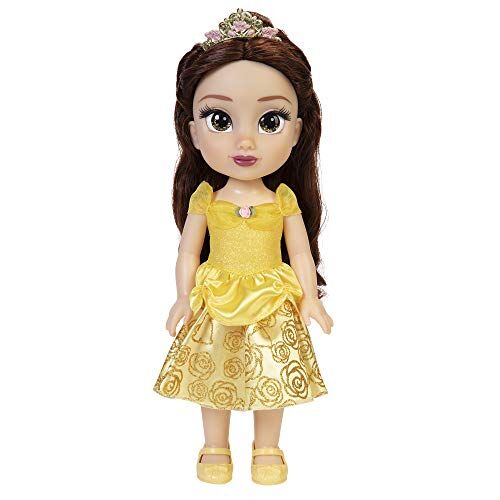 Disney Bambola Principessa Belle 38 cm con bellissimi occhi scintillanti, abito scarpette e tiara, bambine dai 3 anni in su