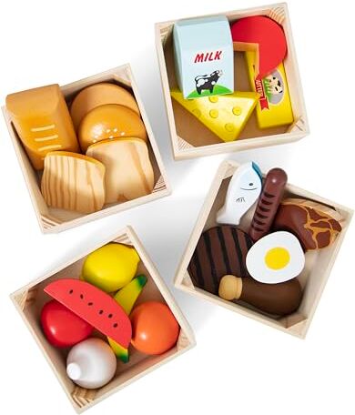 Melissa & Doug Regalo Cibo Giocattolo per Bambini   Accessori Cucina Legno per Bambini   Giochi Bambino Bambina 3-6 Anni   Frutta da Tagliare Giocattolo Legno   Giochi Legno Frutta Verdura Giocattolo