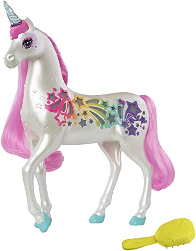 Barbie Unicorno Pettina e Brilla, Accessorio per Bambole, Giocattolo per Bambini 3 + Anni,