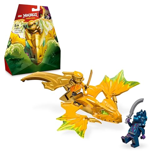 Lego NINJAGO Attacco del Rising Dragon di Arin, Giochi d'Azione per Bambini e Bambine da 6 Anni in su, Action Figure di Drago Giocattolo da Costruire con 2 Minifigure e Spade Ninja