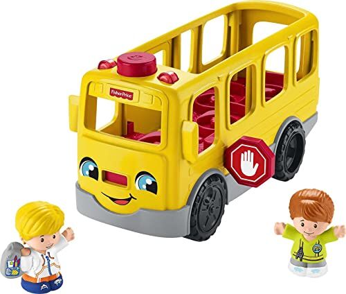 Fisher Price Little People Scuolabus, versione multilingue, giocattolo con musica per bambini e bambini in età prescolare a partire da 1 anno, giallo