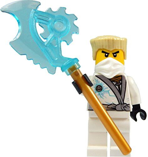 Lego Ninjago: Zane minifigure Rebooted (white Ninja) with blue-transparent techno blade