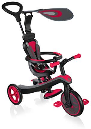 Globber EXPLORER TRIKE 4in1 Triciclo & balance bike tutto-in-uno per bambini da 10m + a 5 anni + , Rosso