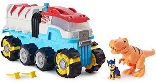 Paw Patrol , Dino Patroller Veicolo motorizzato con Chase e T. Rex, Dotato di Ruote Extra-Large, per i Bambini dai 3 Anni in su