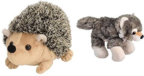 Wild Republic 13430 Cuddlekins Mini Riccio Di Peluche, 20 Cm & Lupo Peluche, Marrone, 16244