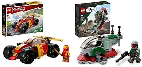 Lego 71780 NINJAGO Auto da Corsa Ninja di Kai EVOLUTION, Set 2in1 & 75344 Star Wars Astronave di Boba Fett Microfighter Giocattolo