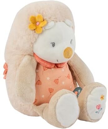 Nattou Peluche in Cotone e Velour, Riccio Zoe, Compagno dalla Nascita, Ca. 32 cm, Mila, Zoe e Lana, Beige