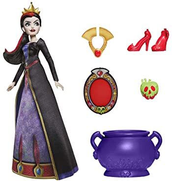 Disney Hasbro  Princess Villains, La Regina Cattiva, fashion doll con accessori e vestiti rimovibili, giocattolo per bambini dai 5 anni in su, Esclusivo Amazon