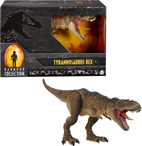 Mattel Jurassic World Jurassic Park Hammond Collection T-Rex, dinosauro lungo 61 cm, con 14 articolazioni snodate, articolo da collezione del film​, giocattolo e regalo per bambini 8+ Anni,