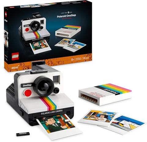 Lego Ideas Fotocamera Polaroid OneStep SX-70 Kit Vintage per Adulti, Oggetto da Collezione con Dettagli Autentici, Attività Creativa, Idea Regalo Donna, Uomo, Lei, Lui, Festa della Mamma