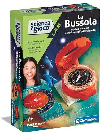 Clementoni Bussola Bambini Scienza e Gioco Lab Bussola E Orientamento Esperimenti Scientifici per Bambini 7 Anni, Versione In Italiano, Made In Italy,