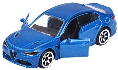 Majorette Cars Premium Alfa Romeo Giulia auto giocattolo (7,5 cm), con carta collezionabile, ruota libera, parti apribili e sospensioni, modello auto piccolo per bambini dai 3 anni in su