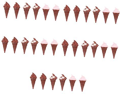 COHEALI 30 Pezzi Casa delle Bambole Gelato Finto Cupcake Cono Cibo Portatile Piccolo Gelato Mini per Le Ragazze Torta Micro Accessori Decorativo in Miniatura Forniture di Gelato Cono