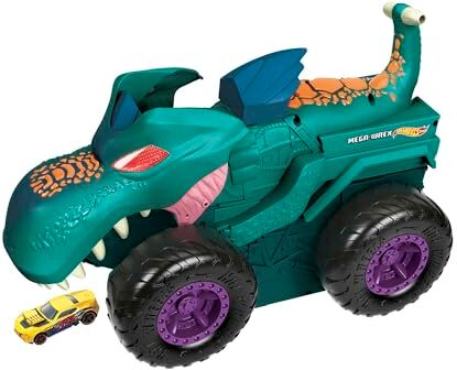 Hot Wheels Veicolo Monster Trucks Mega Wrexdivora Veicoli, dai 3 Anni in su,