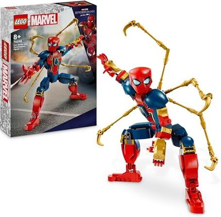 Lego Marvel Personaggio Costruibile di Iron Spider-Man, Gioco d'Azione per Bambini e Bambine da 8 Anni con Supereroe Snodabile, Action Figure con 4 Braccia Extra, Idea Regalo da Collezione