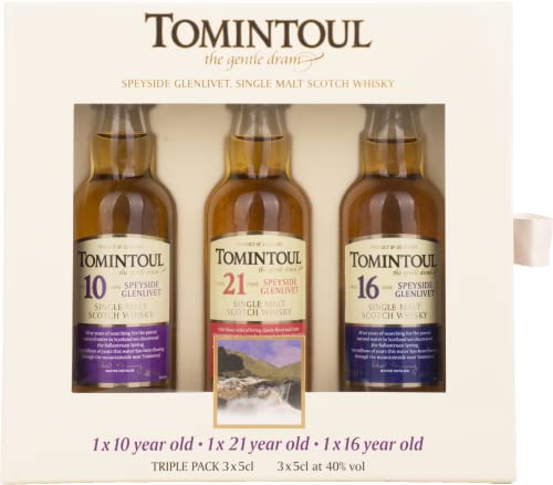 Tomintoul TRIPLE PACK (10 YO, 21 YO, 16 YO) 40% Vol. 3x0,05l in Giftbox