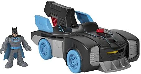 Fisher Price Imaginext- DC Super Friends Batmobile Bat-Tech, Veicolo a Spinta che si Trasforma e Personaggio di Batman con Luci, Giocattolo per Bambini 3+Anni,