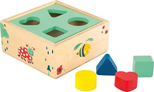 Small Foot Cubo plug-in "Move it!" in legno certificato FSC, gioco di forme per promuovere la logica, da 12 mesi.