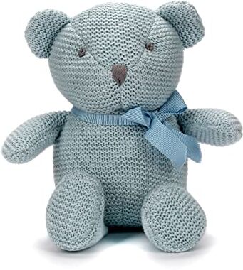 FLUFFYFUN Orso Peluche per Neonato in Cotone biologico 16.5cm Blu