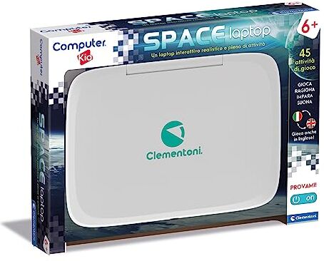 Clementoni Computer Kid Space Laptop Gioco Educativo Elettronico Parlante, Computer Bambini, Laptop bambini 5 Anni, Tecnologia Per Bambini, Portatile, Batterie Incluse